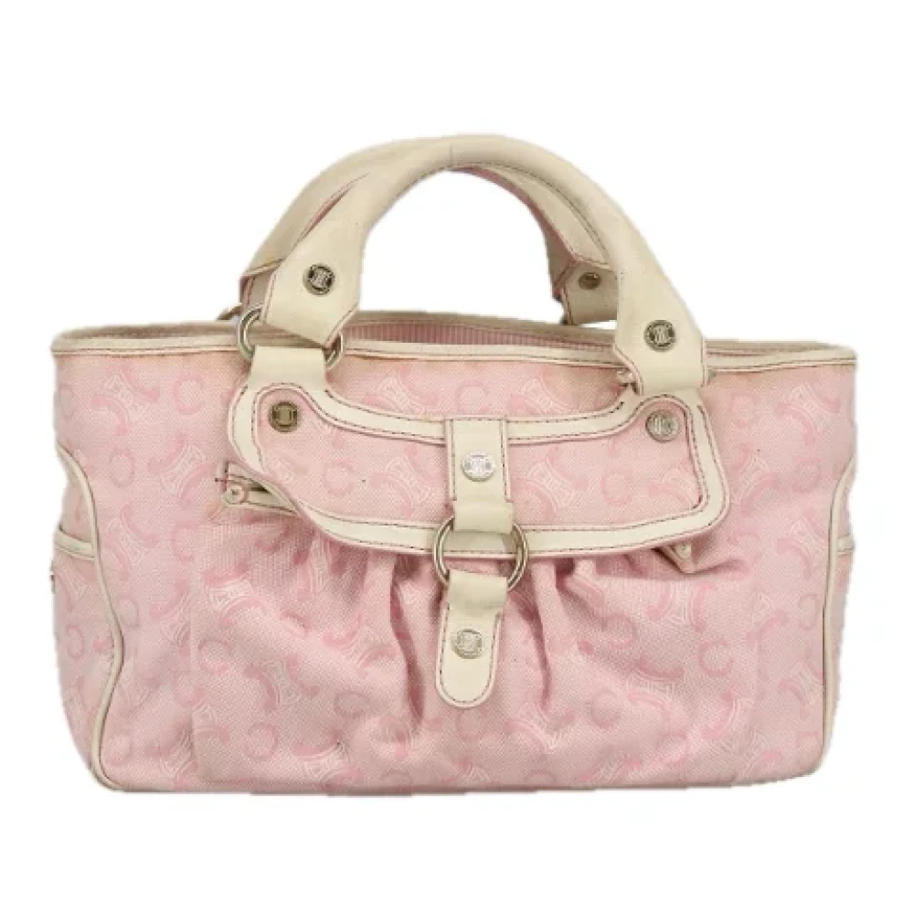 Celine Vintage Pre-owned Canvas handbags Pink Dames