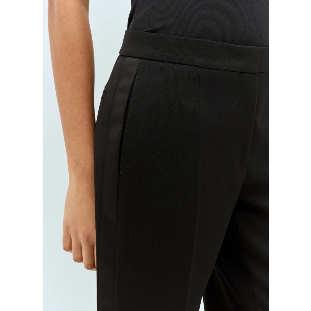 Jil Sander Wol Canvas Maatwerk Broek Black Dames