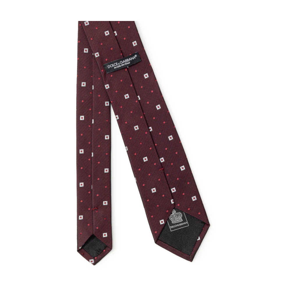 Dolce & Gabbana Geometrische Print Stropdas Red Heren