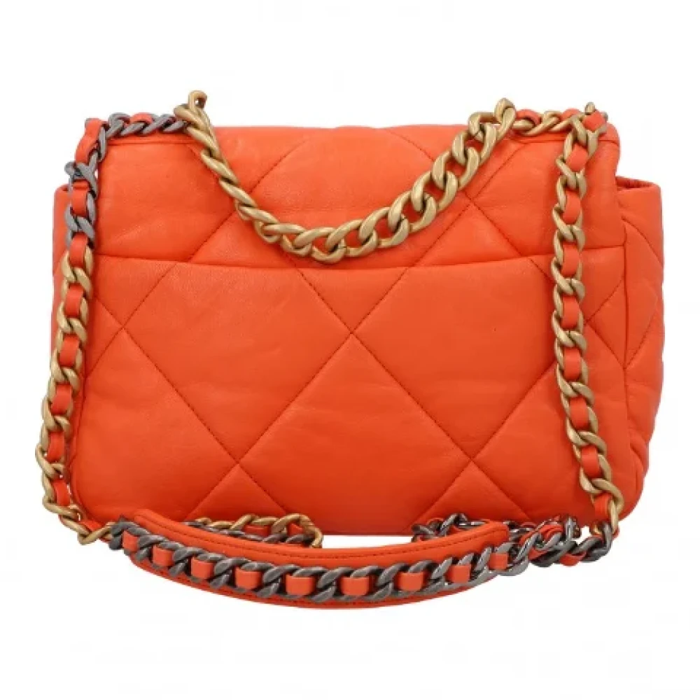 Chanel Vintage Pre-owned Leather crossbody-bags Orange Dames