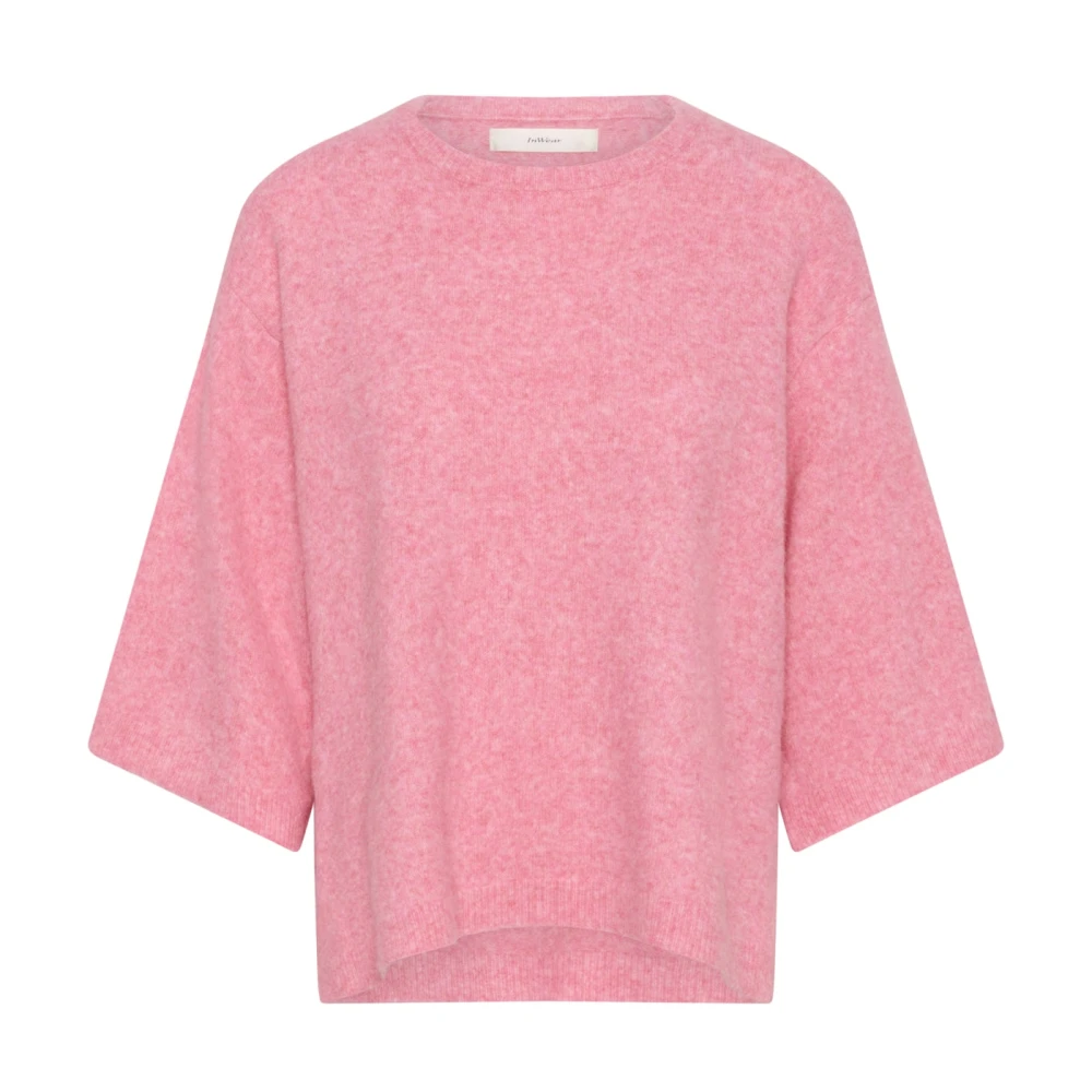 Inwear Women's Pink Round-Neck Knitwear, M, Guniiw Tee Pullover