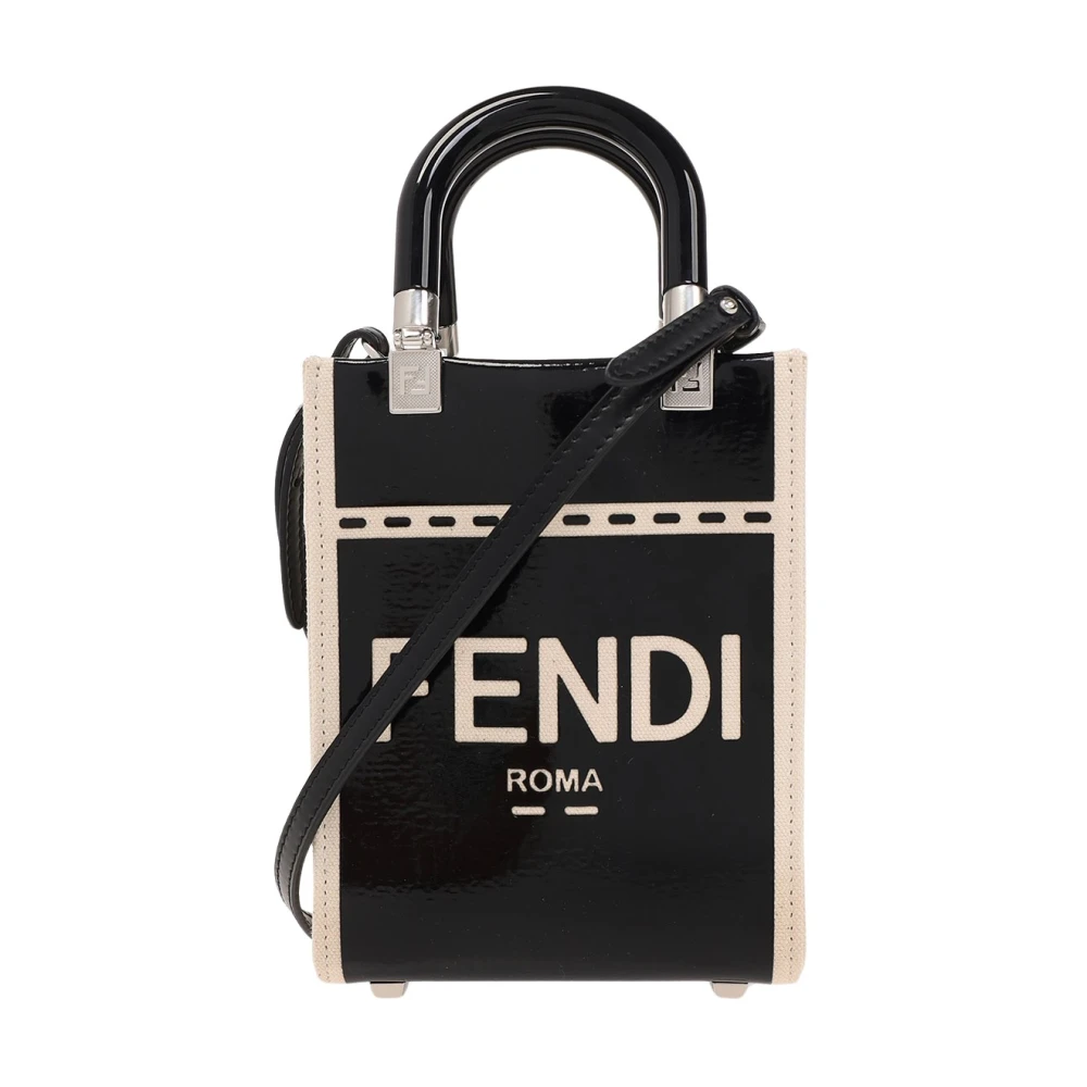 Fendi Sunshine Mini axelremsväska Black, Dam