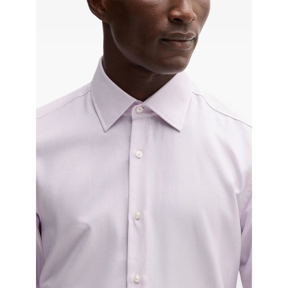 Hugo Boss Slim Fit Katoenen Overhemd Designers code Pink Heren