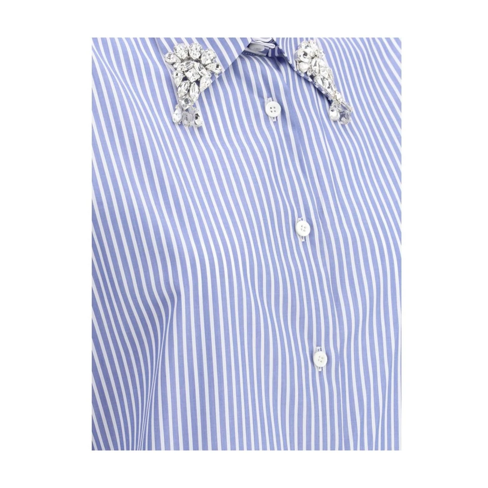 Prada Gestreept katoenen overhemd Model Prp471Hr Blue Dames