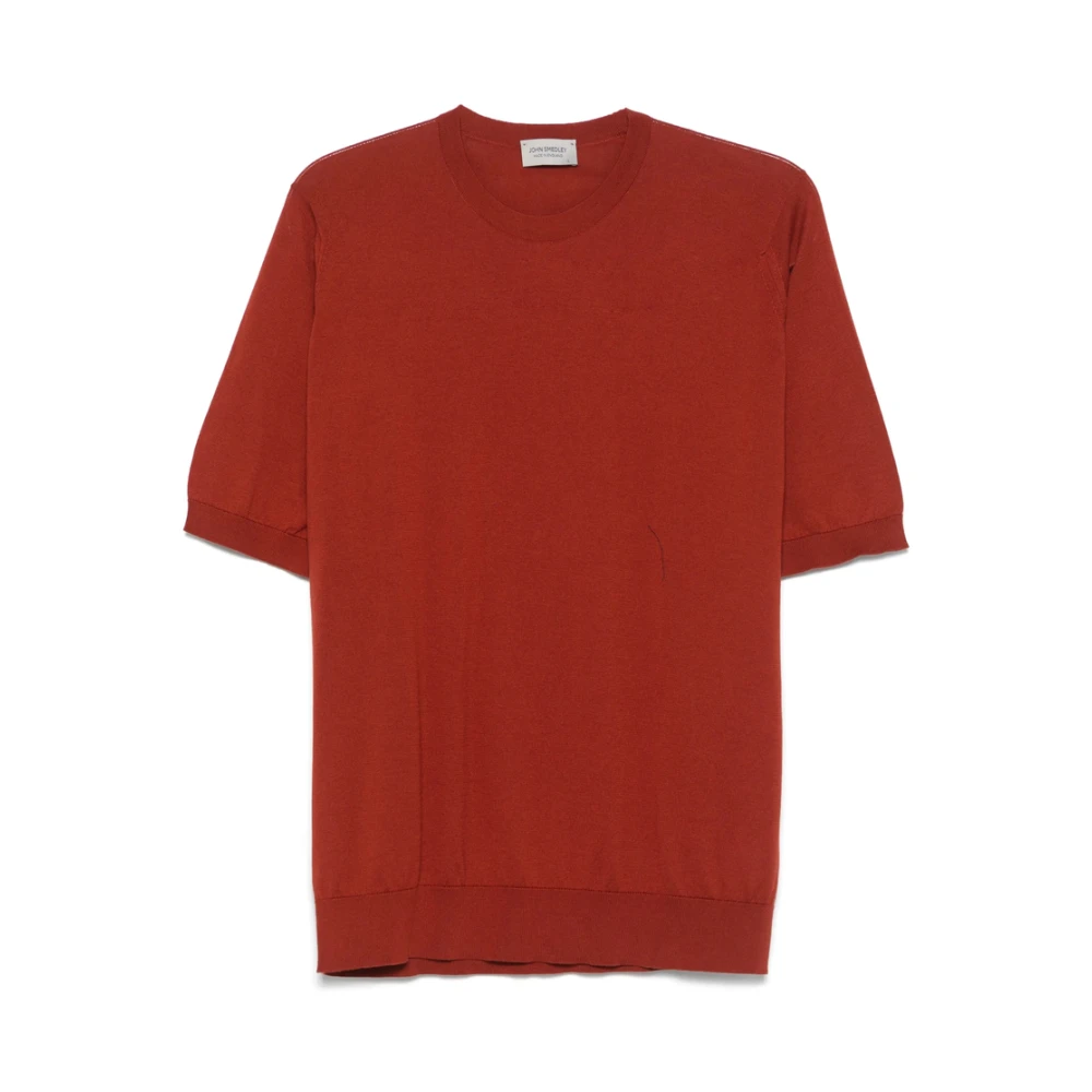 John Smedley Rood Crew Neck T-shirt Red Heren