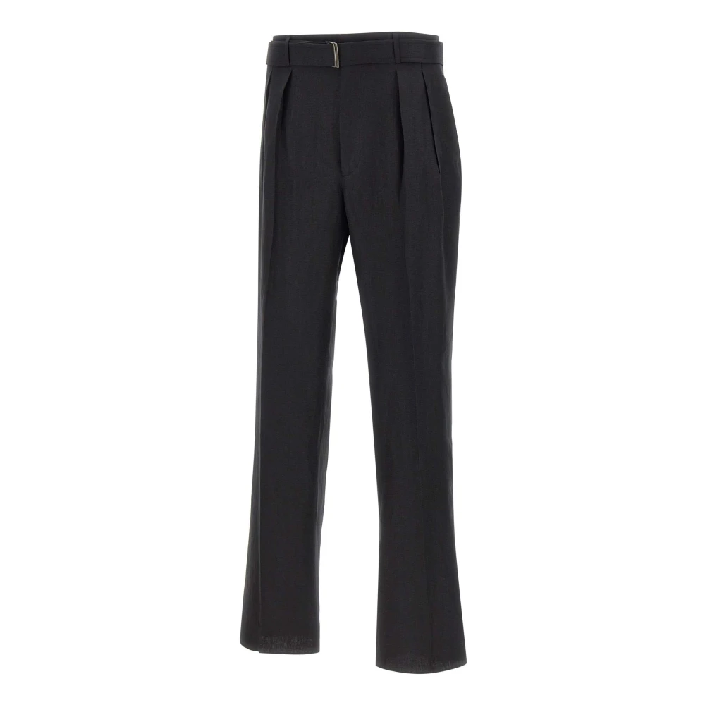 Tagliatore Wide Trousers, Male, M, Double-Pleated Wide Trousers Black