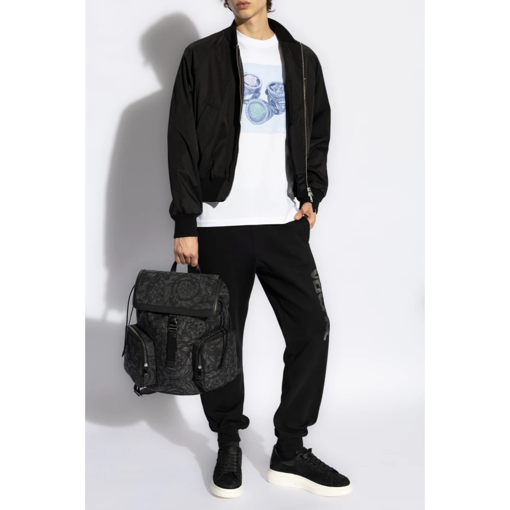 Versace Sweatpants met bedrukt logo Black Heren