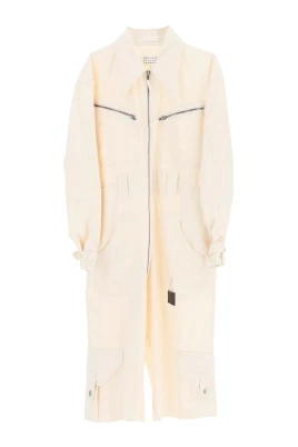 Vit Bomull Jumpsuit Overall