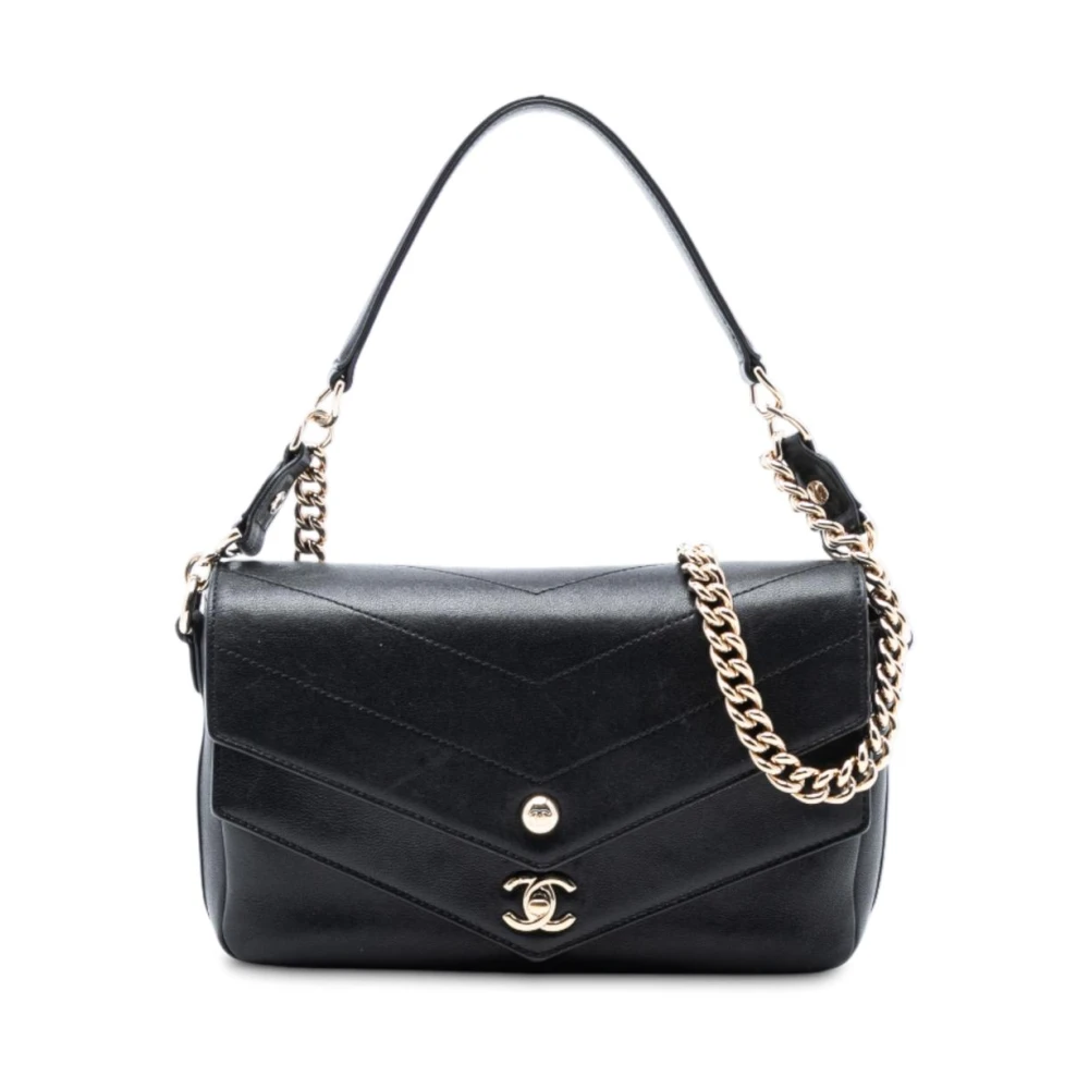 Chanel Vintage Women's Black Pre-Owned Structured Shoulder Bag