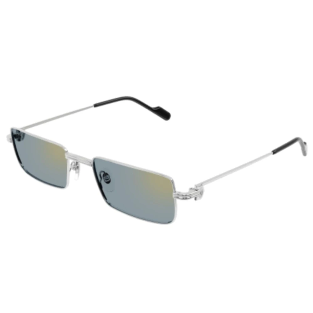 Cartier Unisex Gray Elegant Silver Watch - Sunglasses - 52 Mm - Accessories
