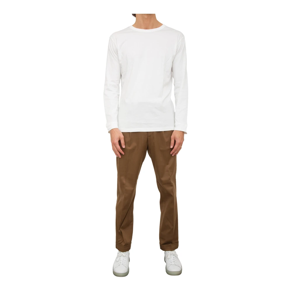 Paolo Pecora Bruine Stoffen Broek Brown Heren