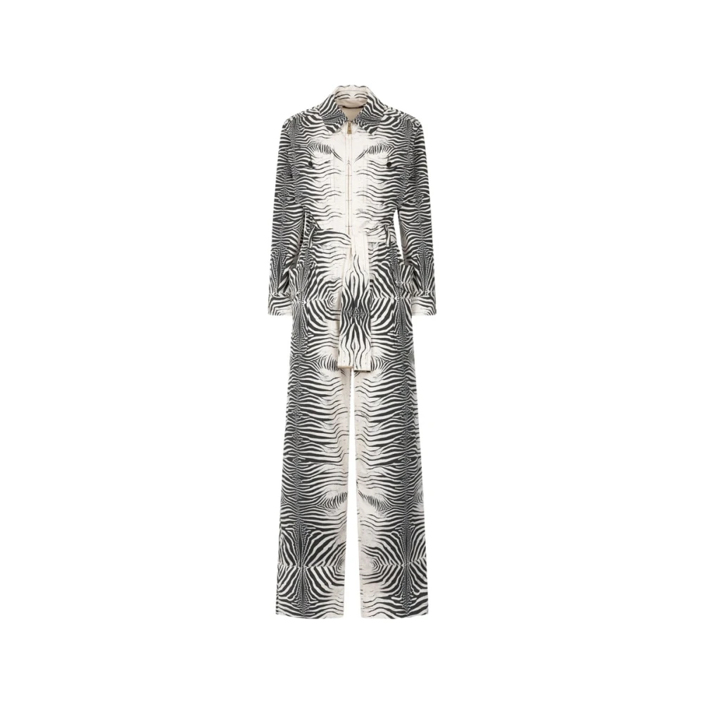 Roberto Cavalli Black Jumpsuits, Female, Xs, Zebra-Print Jumpsuit