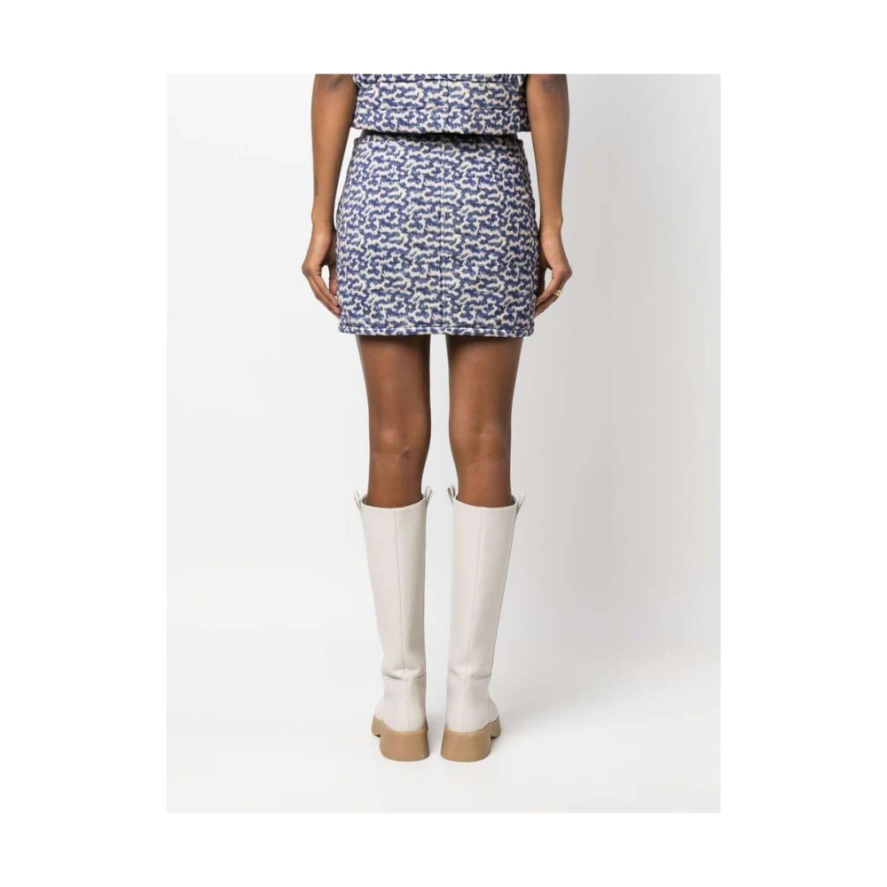 Isabel Marant Étoile Katoenen Rok met Abstract Patroon Blue Dames