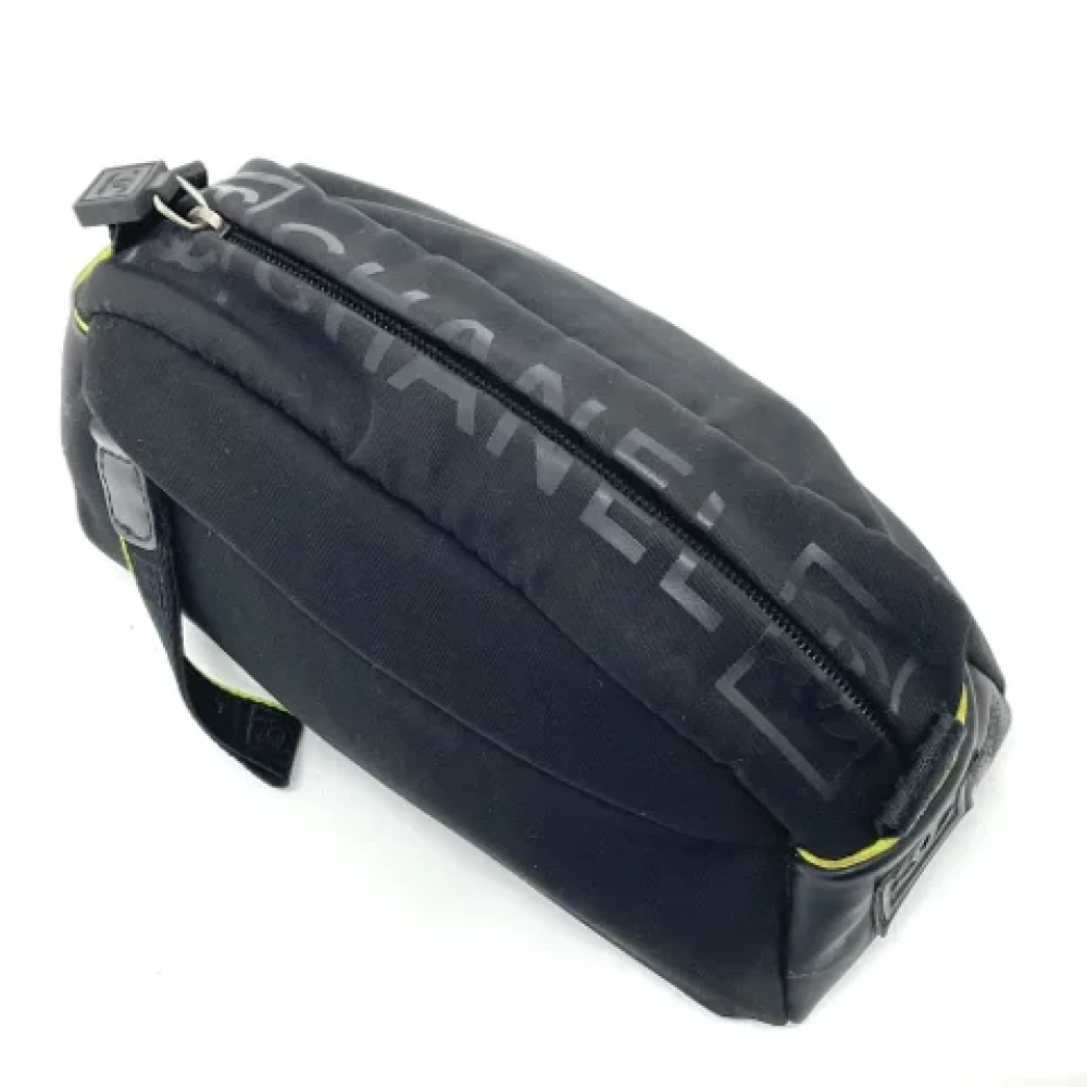 Chanel Vintage Pre-owned Canvas clutches Black Dames
