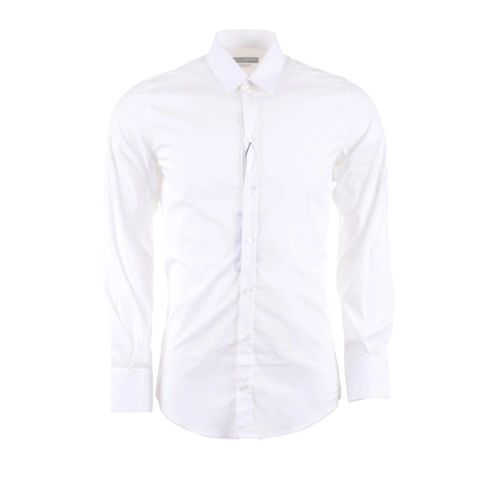 Dolce & Gabbana , Formal Shirts, Male, White, M, Gold Collection Men Long Sleeve Shirt