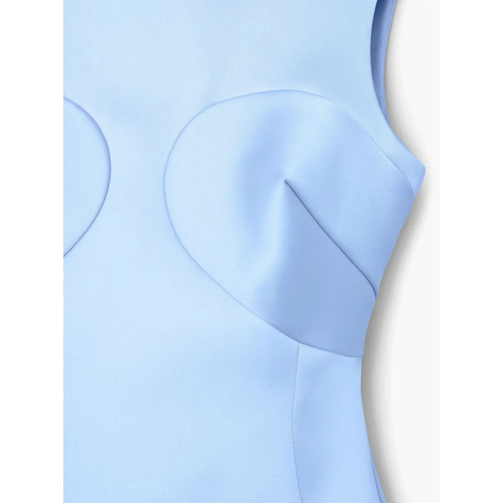 Marc Jacobs Blauwe mouwloze satijnen jurk Blue Dames