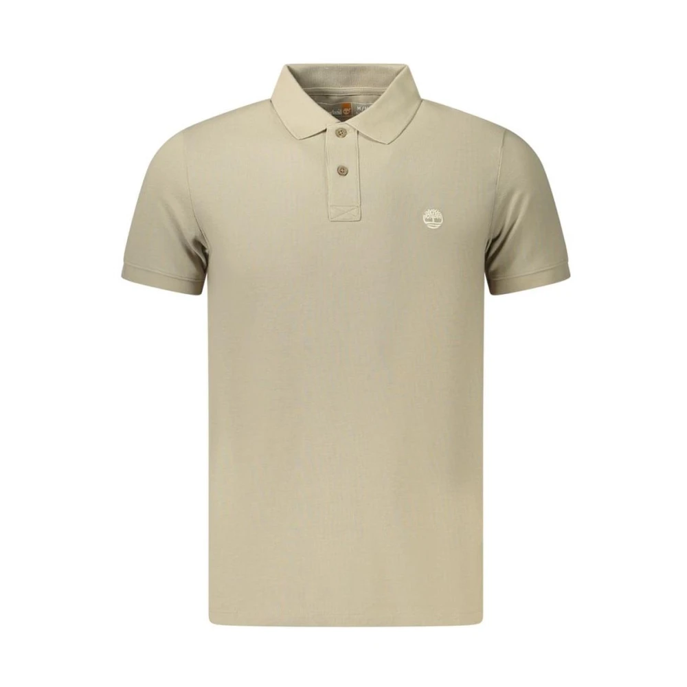 Timberland Men's Beige Cotton Polo Shirt With Classic Design