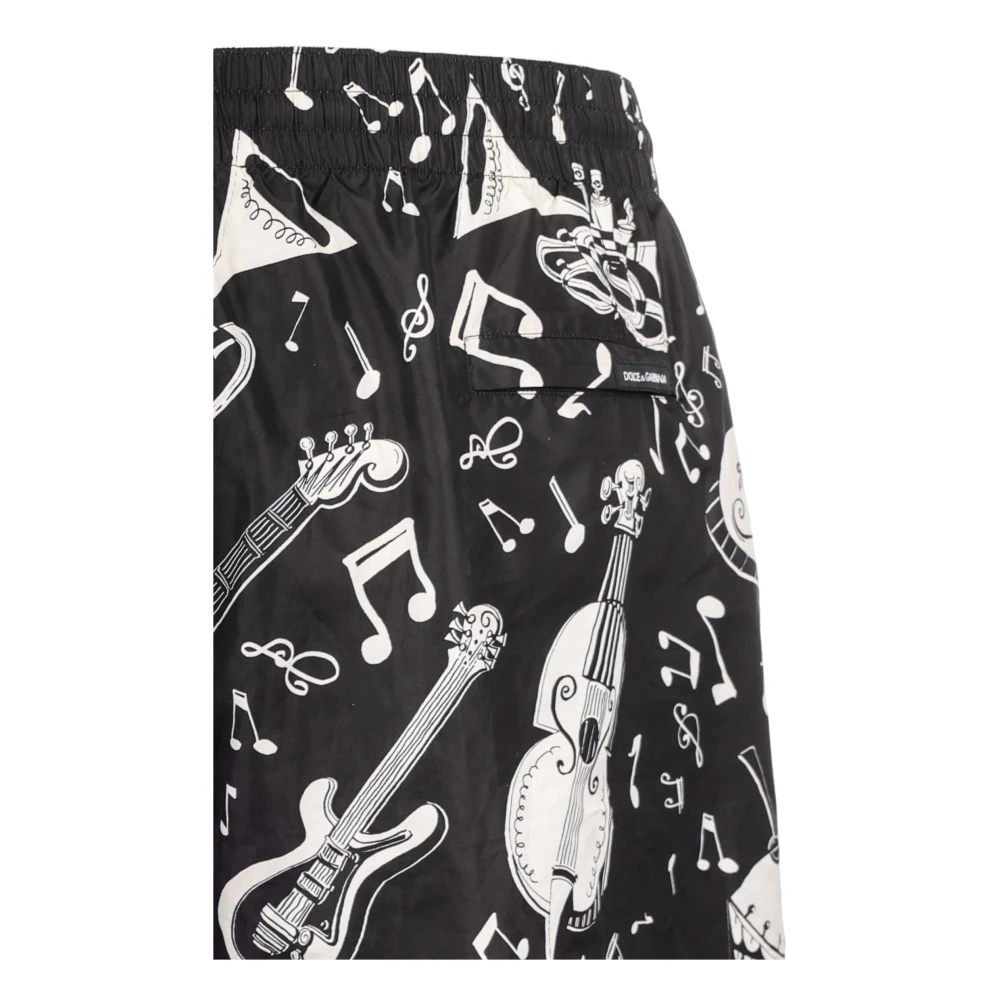 Dolce & Gabbana Instrument Print Zwembroek Black Heren