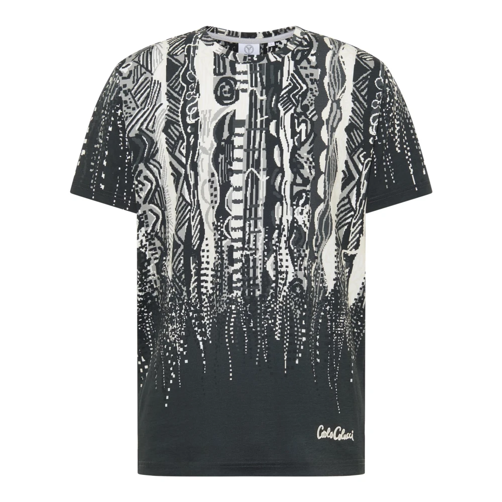 Carlo colucci Pixel Knit T-Shirt Black Heren