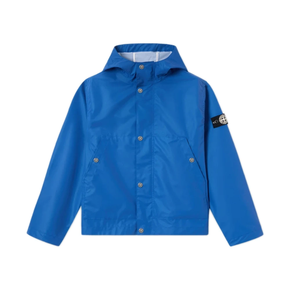 Stone Island , Light Jackets, Male, Blue, 14 Y | 164 Cm, Plated Reflective Wind-Resistant Jacket