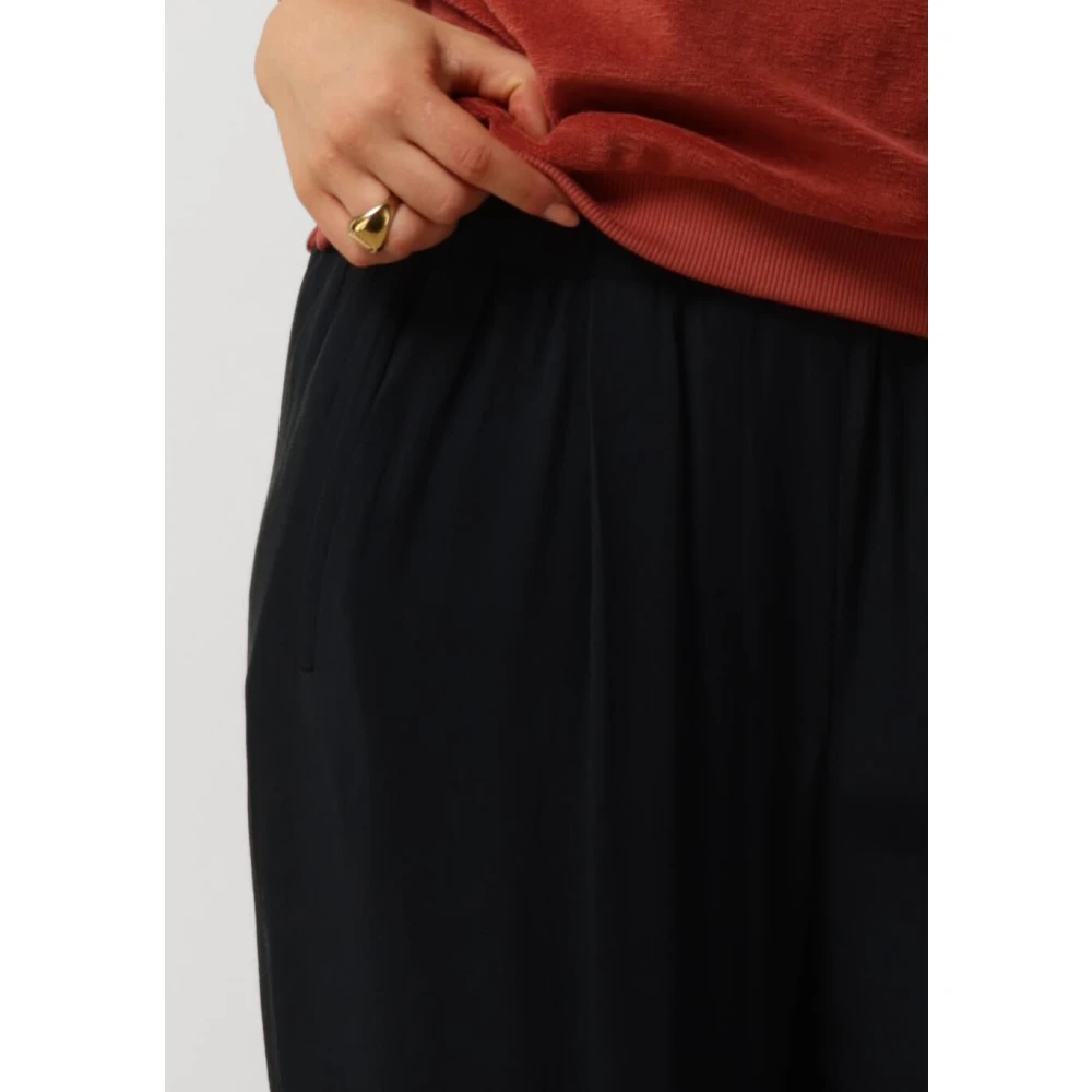 By-Bar Chic Viscose Wijde Broek Black Dames