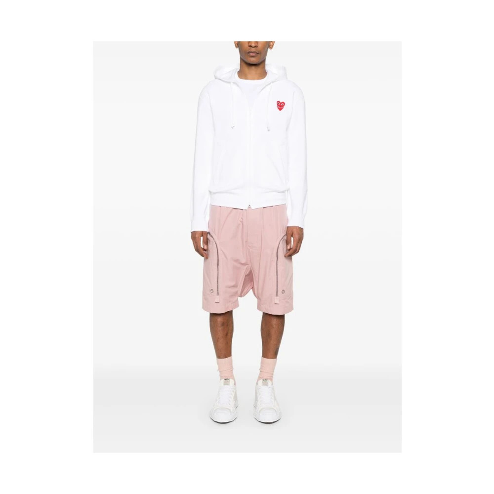 Comme des Garçons Play Witte Hoodie met Dubbel Hart Patch White Heren