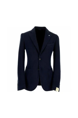 Blå Slim Fit Bomullsblazer