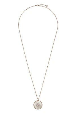 Interlocking halsband i rosa guld, mop, diamanter GG pavé