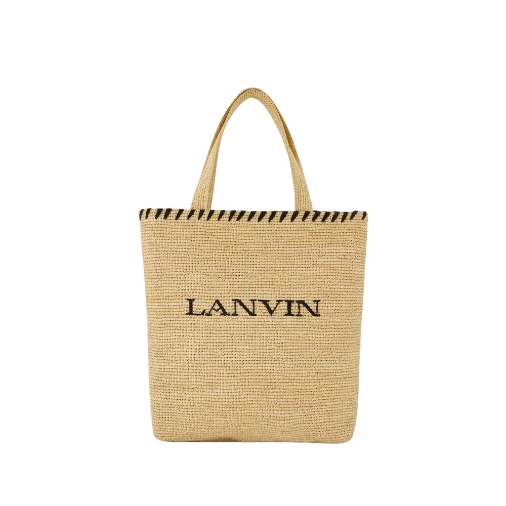 Lanvin Rotan Shopper Tas Neutrale Kleuren Beige Dames