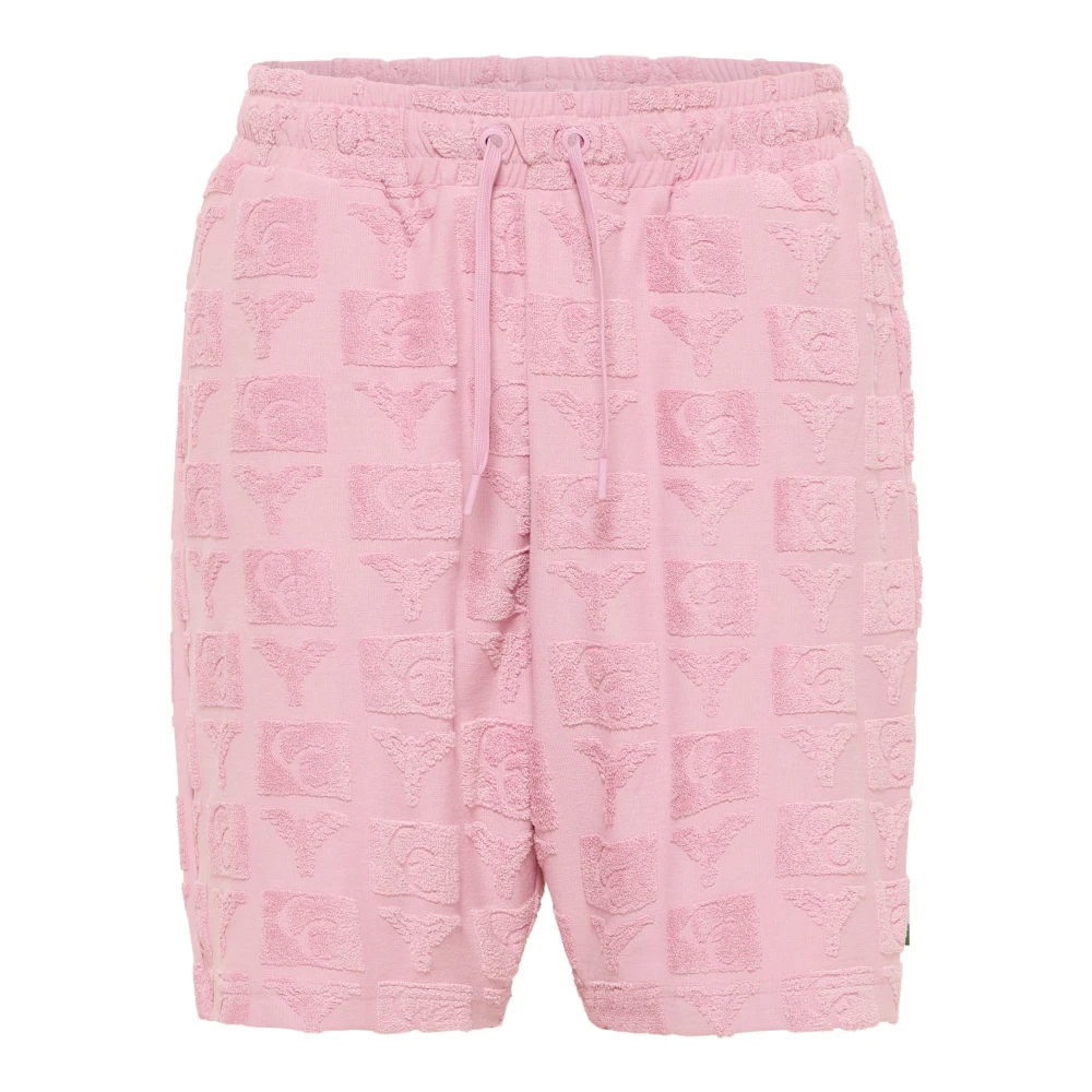 carlo colucci Terry Insert Oversize Streetwear Shorts Pink Heren