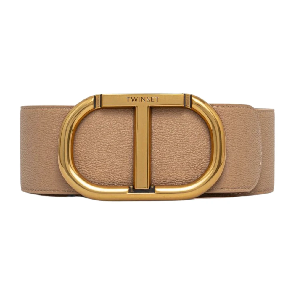 Twinset Stijlvolle Synthetisch Leren Riem Beige Dames