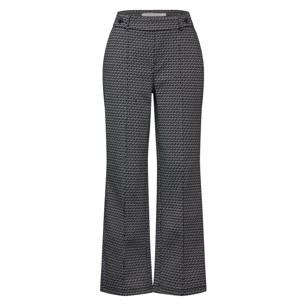 Street One Jacquard Broek Casual Fit High Waist Black Dames