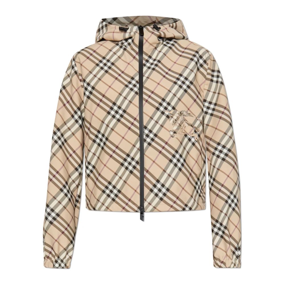 Burberry Women's Beige Light Jackets,, Hooded Jacket Small