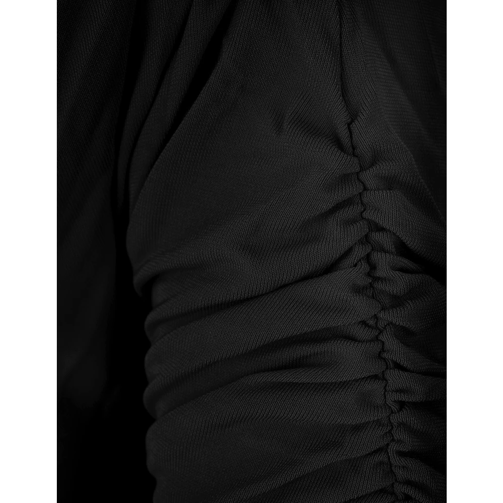Jacquemus Drapeado Viscose Top Black Dames