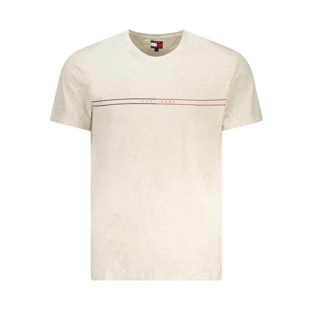 Tommy Hilfiger Men's Beige Cotton Crew Neck T-Shirt