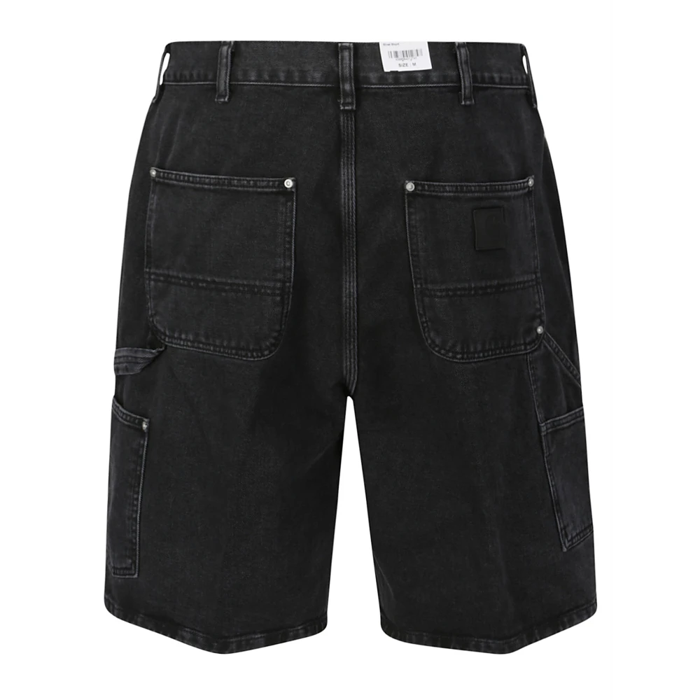 Carhartt WIP Denim shorts met grote zakken en logo Black Heren