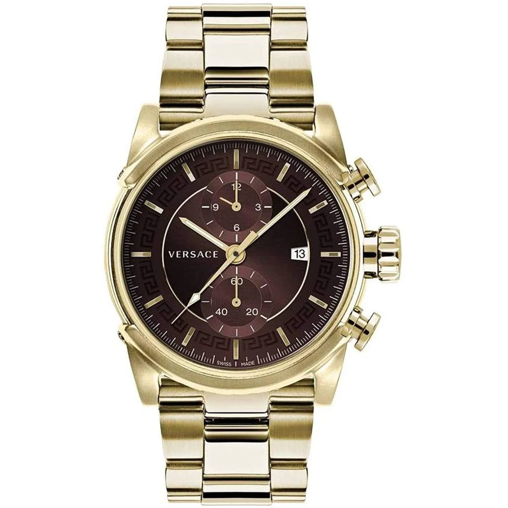 Versace Men's Gold/Brown Chrono Urban Watch Stainless Steel Dial