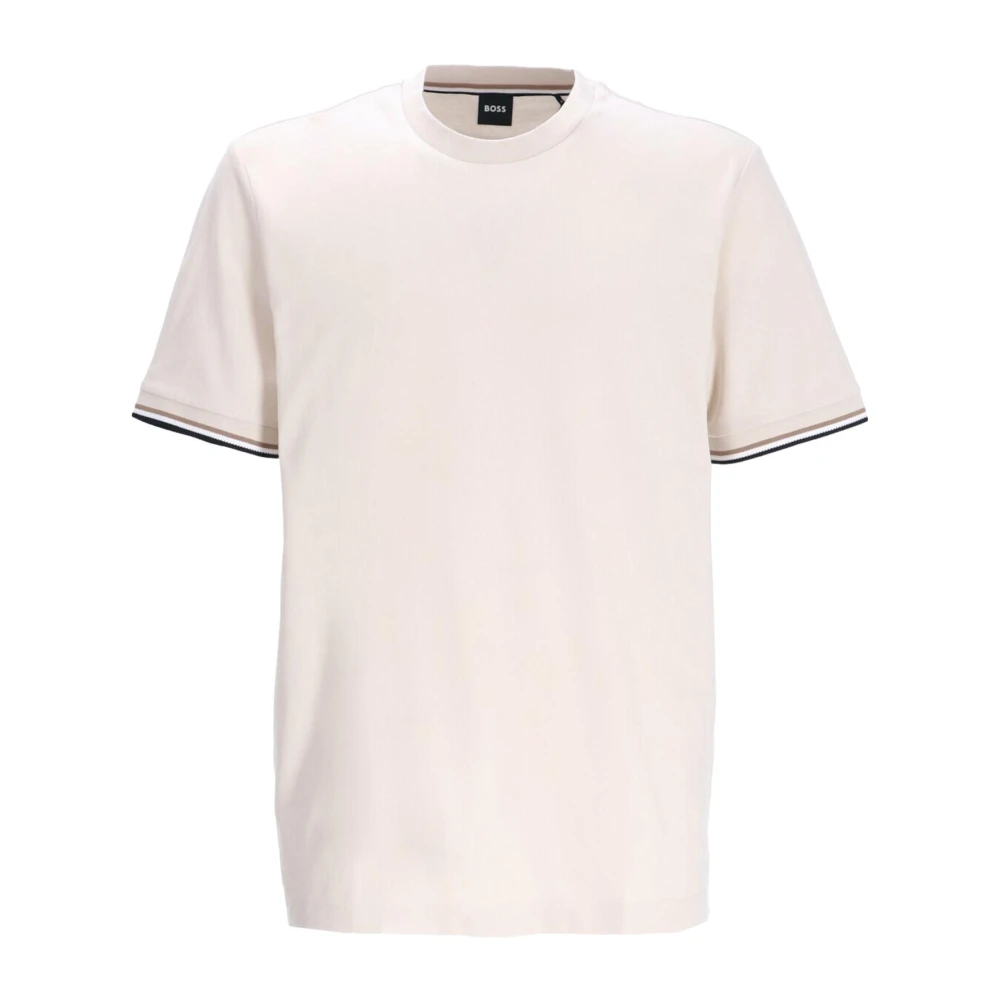 Hugo Boss Gestreept heren T-shirt met korte mouwen Beige Heren