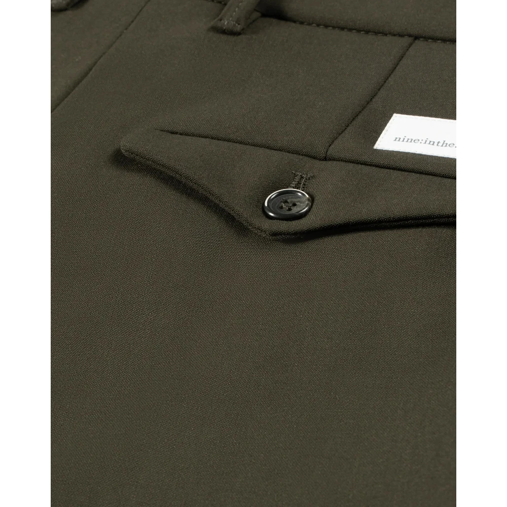 Nine In The Morning Blauwe Tech Wol Chino Fit Green Heren
