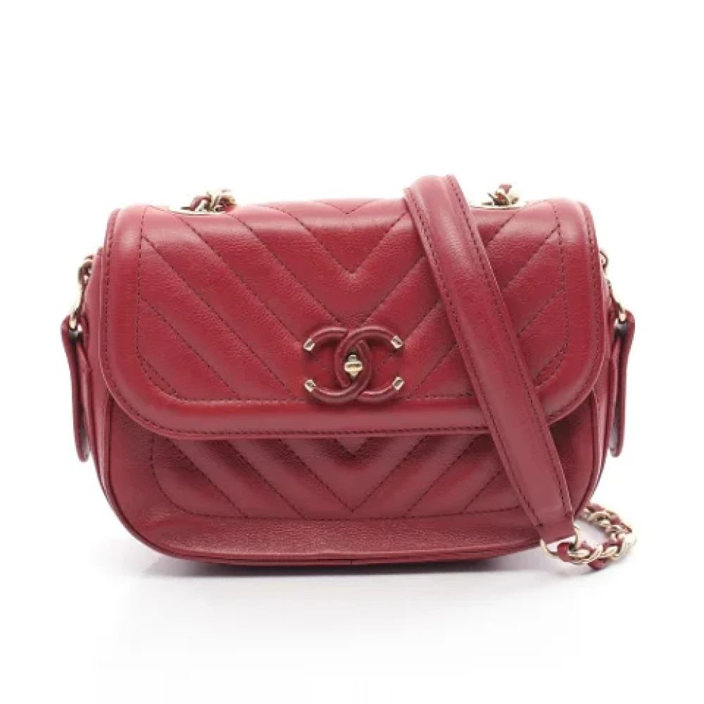 Chanel Vintage Pre-owned Leather chanel-bags Red Dames