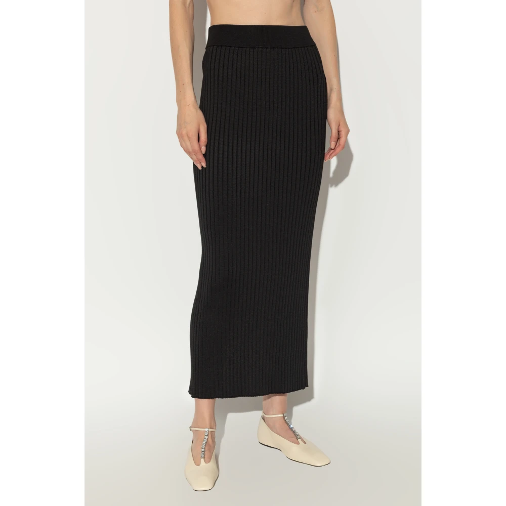 Jil Sander Gestreepte rok Black Dames