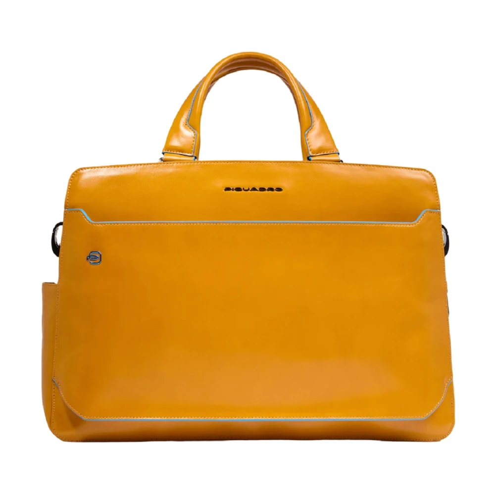 Piquadro Gele Laptoptas met RFID-bescherming Yellow Dames