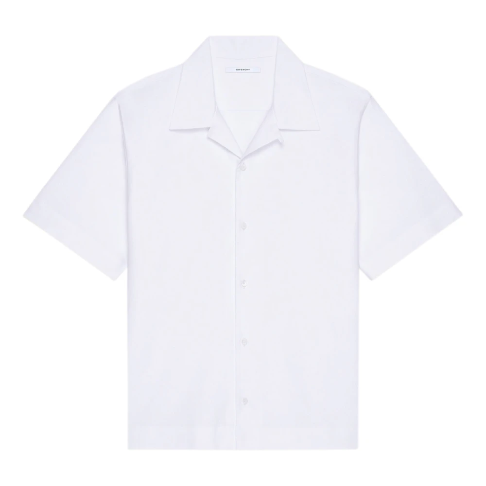 Givenchy Herr Vit Skjortor L, Bomull, Hawaiiskjorta Med Gros Grain Patch