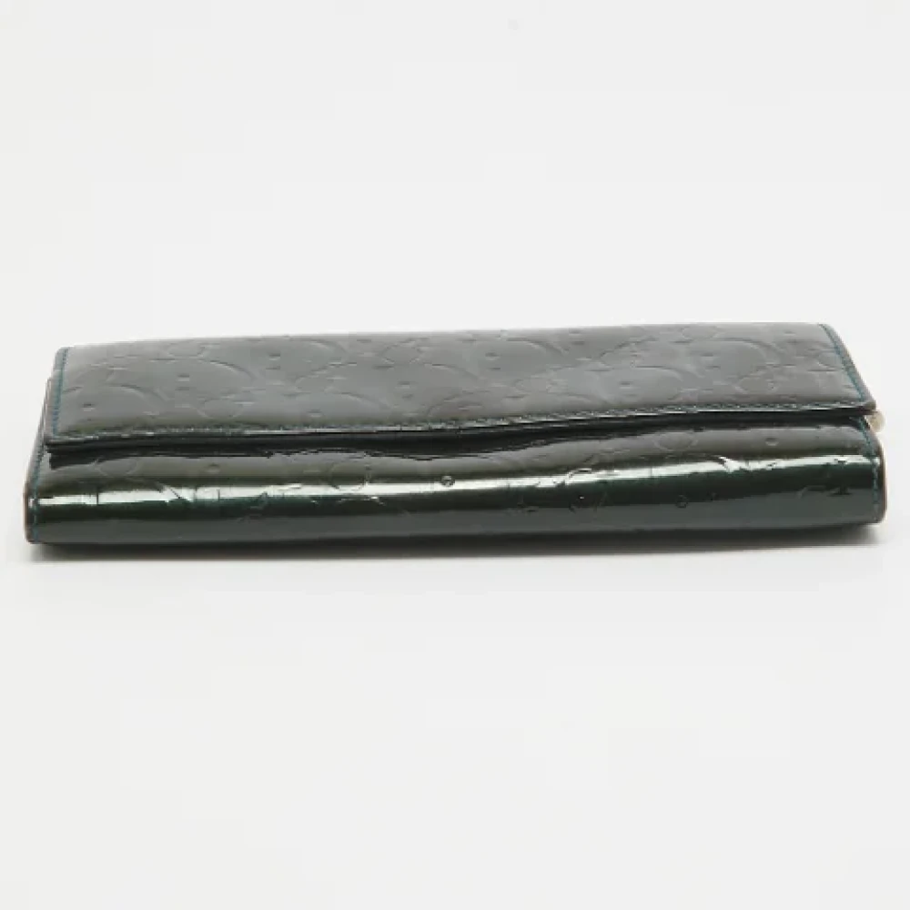 Dior Vintage Pre-owned Leather wallets Green Dames