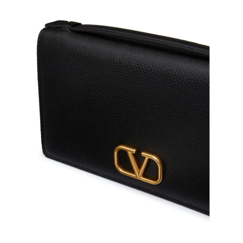 Valentino Garavani Zwarte V-Logo Portemonnee Riem Tas Black Dames