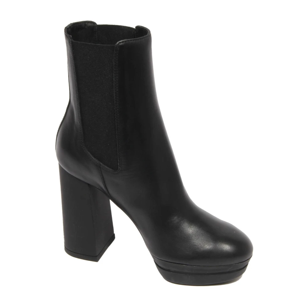 Hogan Women's Black Chelsea Leather Boots - Heeled Boots - 7 Uk - Shoes