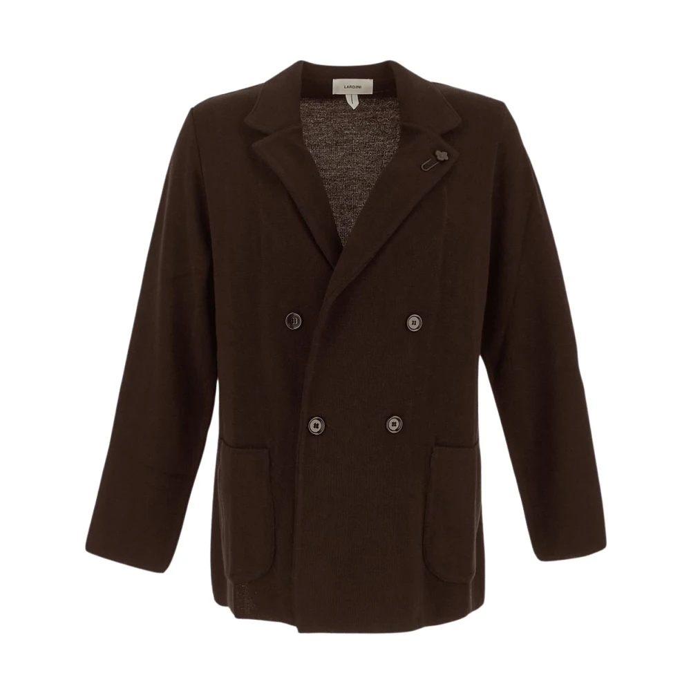 Lardini Wollen Gebreide Blazer Brown Heren
