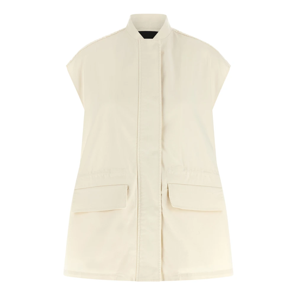 Fabiana Filippi Women's Beige Cotton Gabardine Vest - Waistcoats - 2XS - Jackets