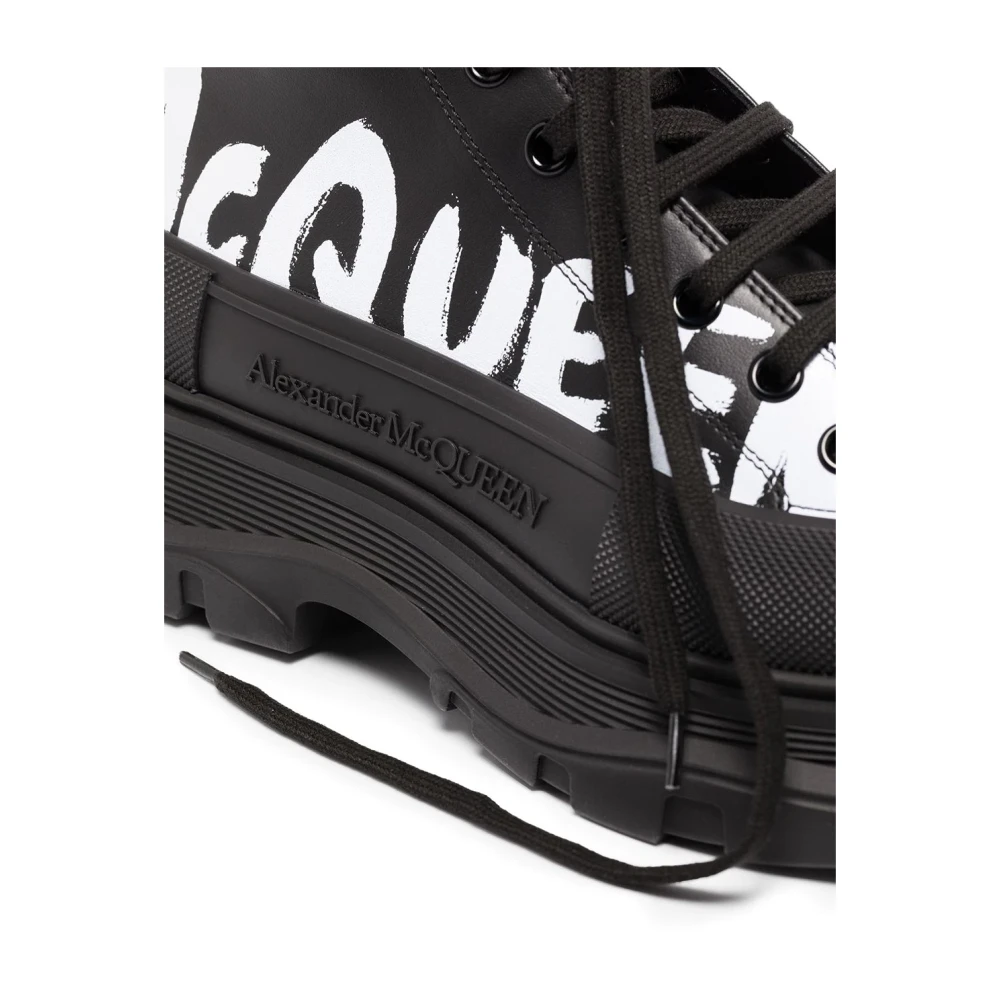 alexander mcqueen Zwarte laarzen met oversized rubberen zool Black Heren