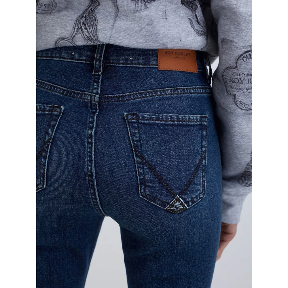 Roy Roger's Donkere Wassing Slim Fit Denim Jeans Blue Dames